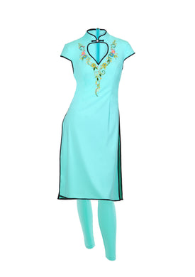 Embroidered Collar Set In Robin Blue