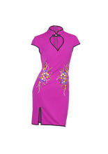 Embroidered Side In Fuschia